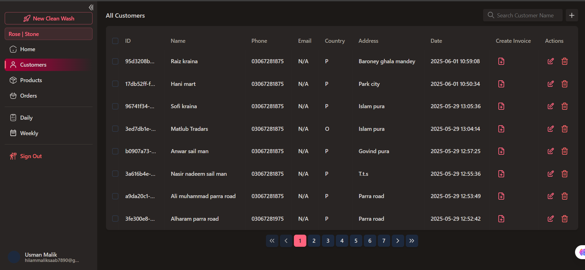 Invoice Management System (Daily,Weekly Records)